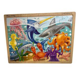 Melissa & Doug 24-Piece Wooden Jigsaw Puzzle Under The Sea Theme Ages 3+